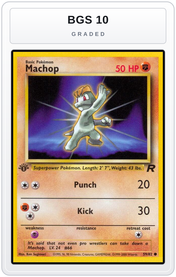 Graded - Machop — BGS 10 graded overlay