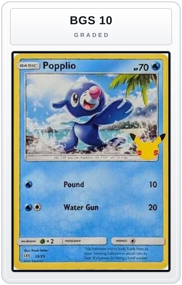 Graded - Popplio - 23/25 — BGS 10 graded overlay
