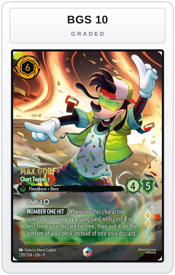Graded - Max Goof - Chart Topper (Enchanted) — BGS 10 graded overlay