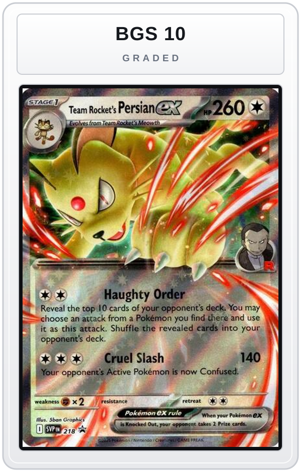 Graded - Team Rocket's Persian ex - 218 — BGS 10 graded overlay