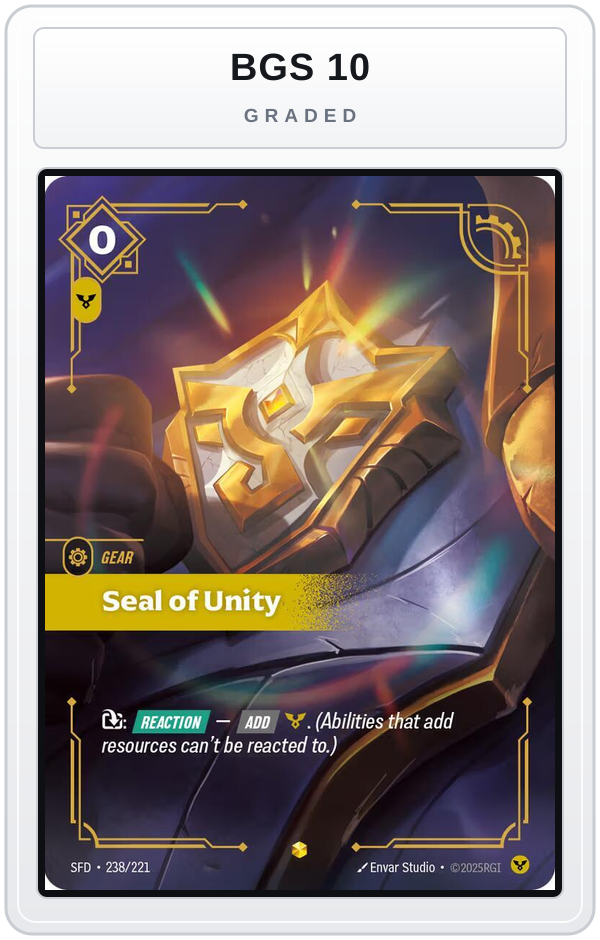 Graded - Seal of Unity (Overnumbered) — BGS 10 graded overlay