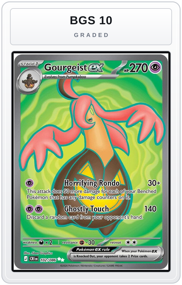 Graded - Gourgeist ex - 102/086 — BGS 10 graded overlay