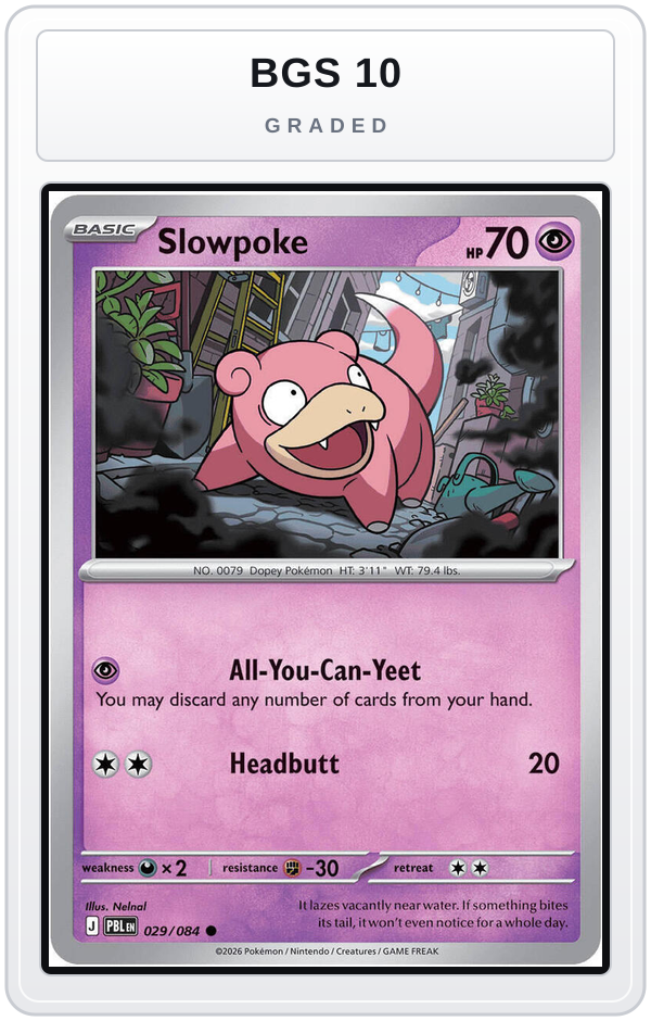 Graded - Slowpoke — BGS 10 graded overlay