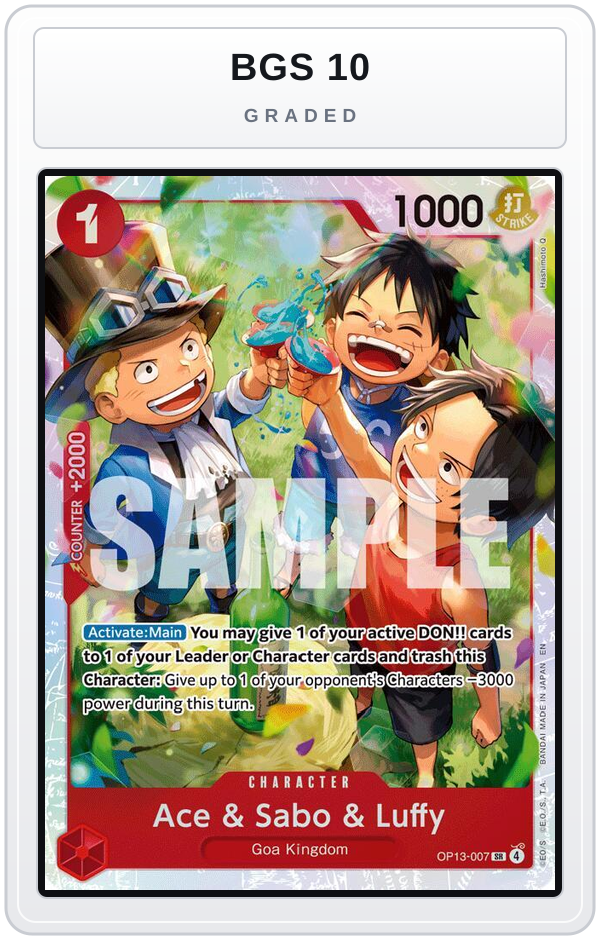 Graded - Ace & Sabo & Luffy — BGS 10 graded overlay