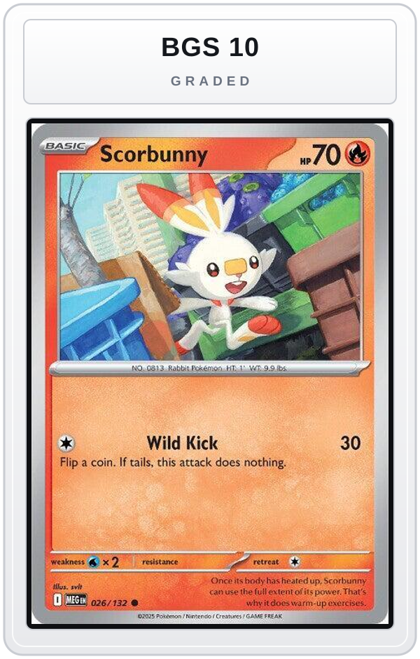 Graded - Scorbunny — BGS 10 graded overlay