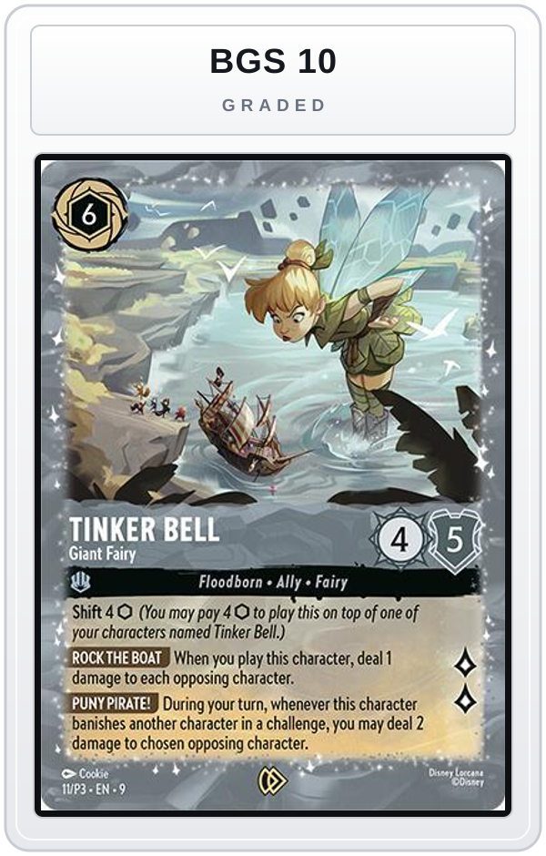 Graded - Tinker Bell - Giant Fairy — BGS 10 graded overlay