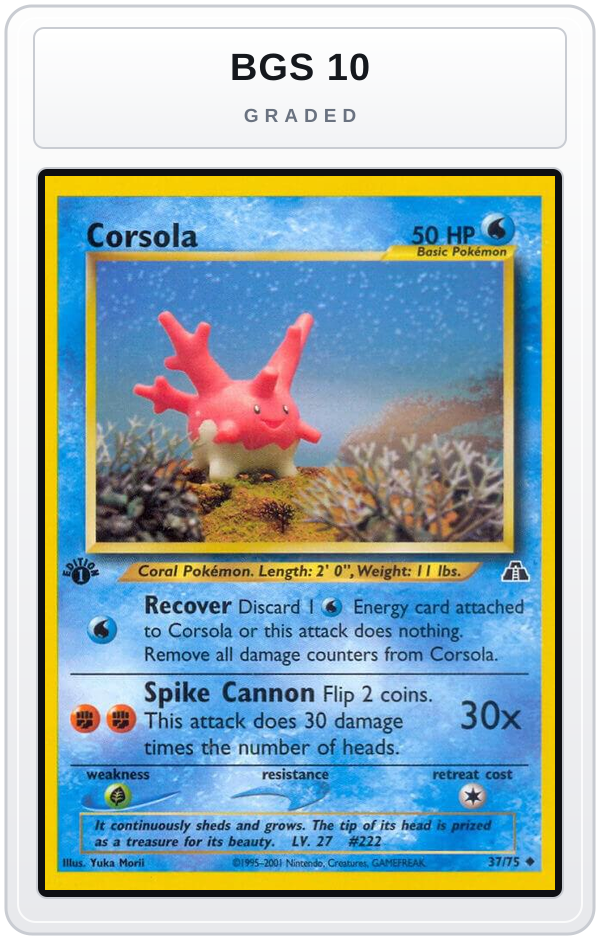 Graded - Corsola — BGS 10 graded overlay