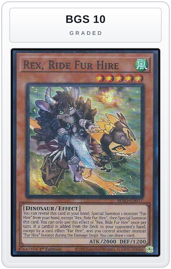 Graded - Rex, Ride Fur Hire — BGS 10 graded overlay