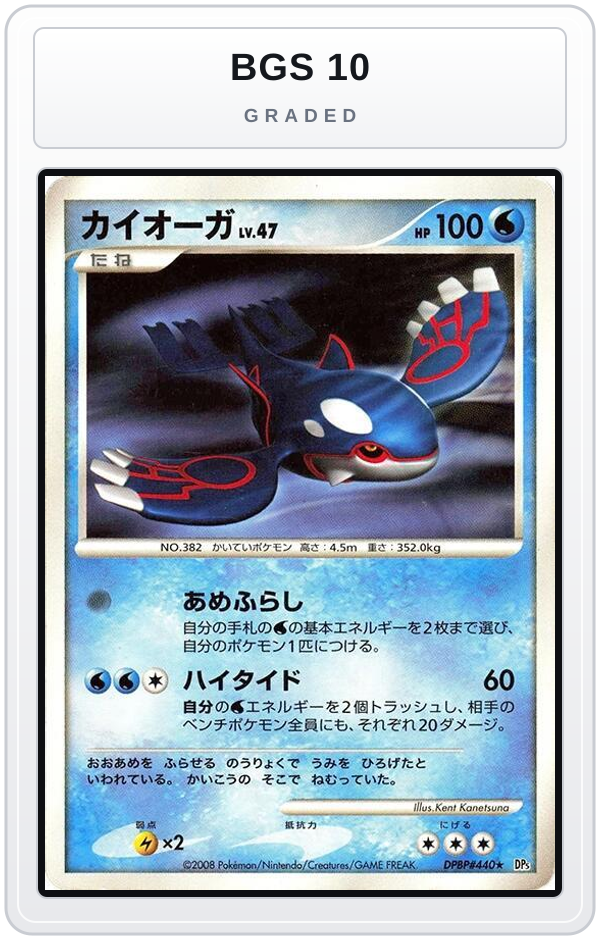 Graded - Kyogre — BGS 10 graded overlay