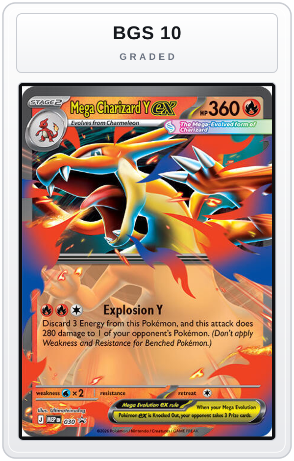 Graded - Mega Charizard Y ex - 030 — BGS 10 graded overlay