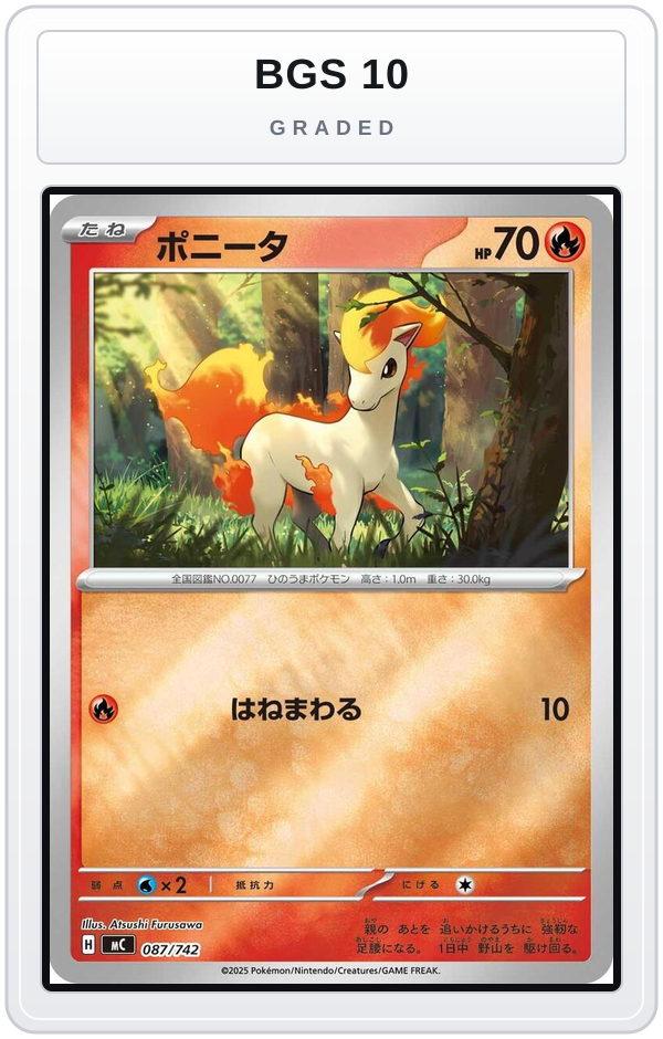 Graded - Ponyta - 087/742 — BGS 10 graded overlay