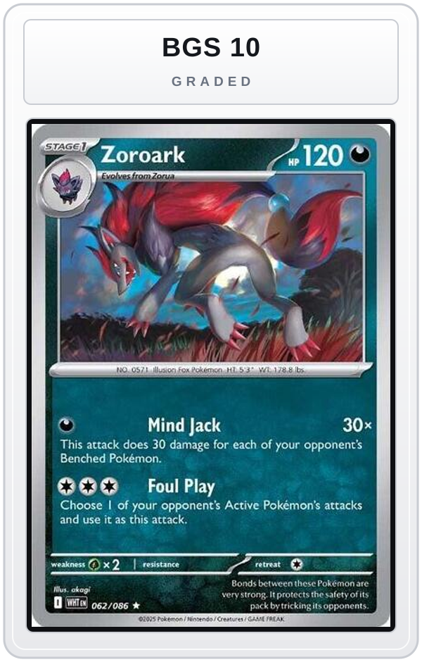 Graded - Zoroark — BGS 10 graded overlay