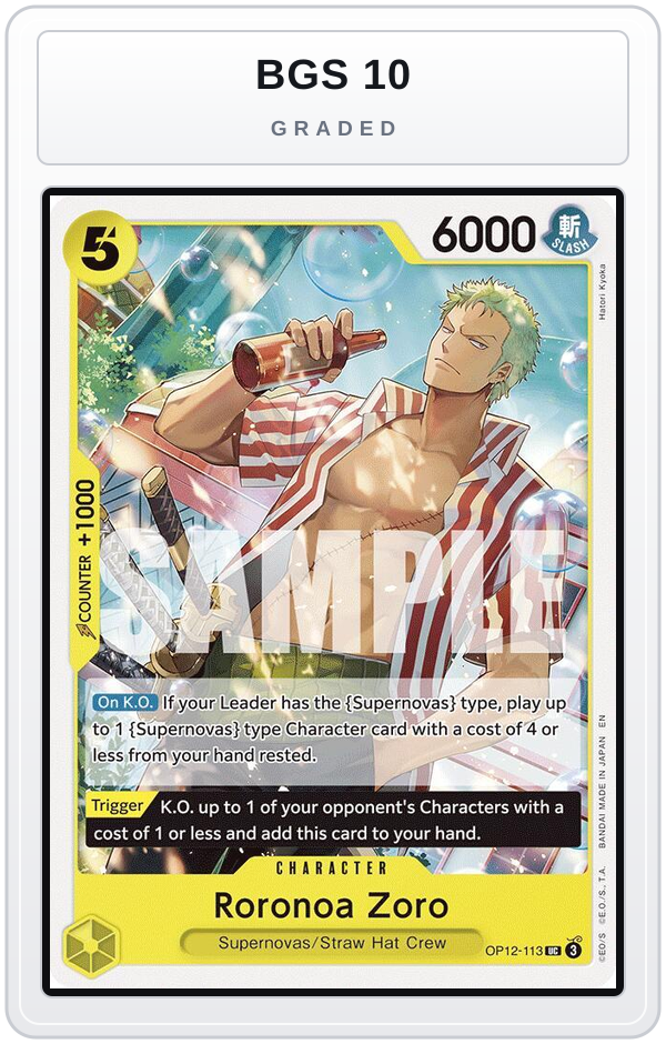Graded - Roronoa Zoro (113) — BGS 10 graded overlay