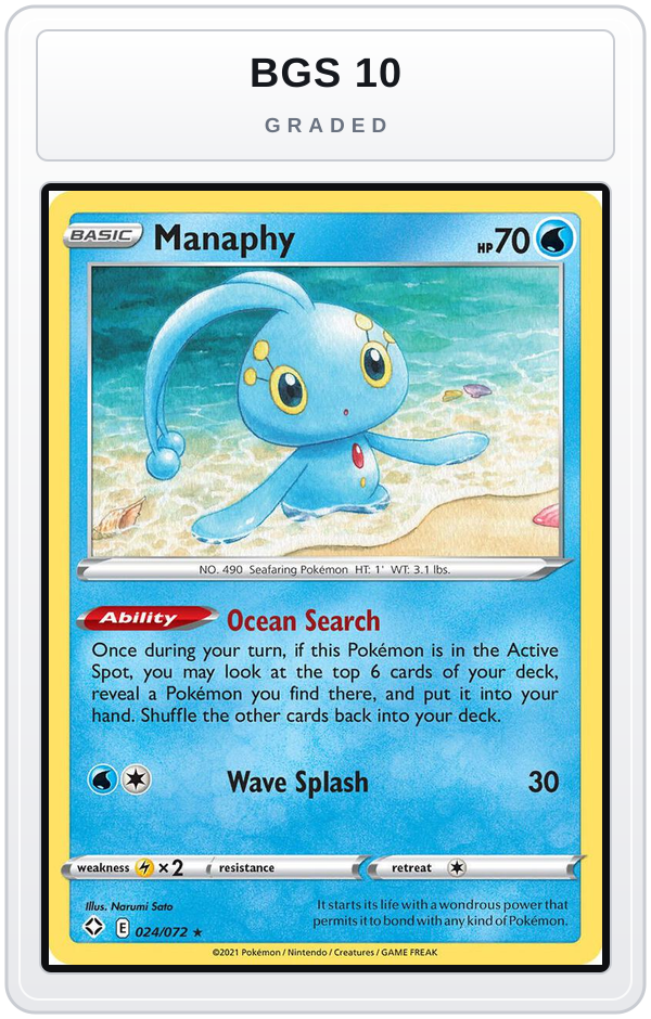 Graded - Manaphy — BGS 10 graded overlay