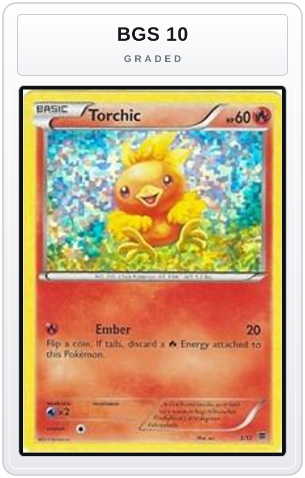 Graded - Torchic - 3/12 — BGS 10 graded overlay