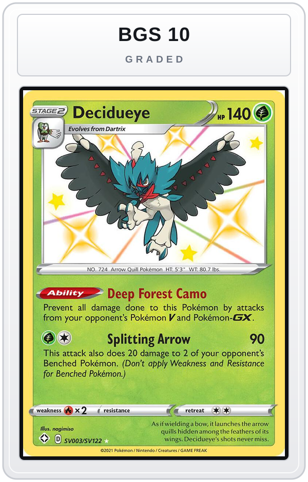 Graded - Decidueye — BGS 10 graded overlay