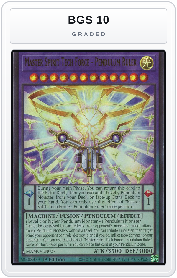 Graded - Master Spirit Tech Force - Pendulum Ruler — BGS 10 graded overlay