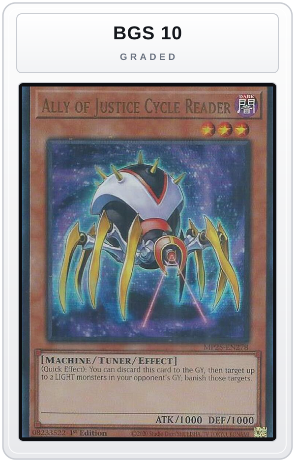 Graded - Ally of Justice Cycle Reader — BGS 10 graded overlay