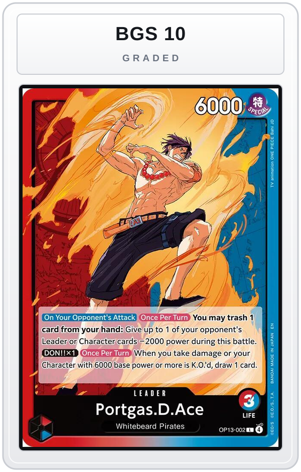Graded - Portgas.D.Ace (002) — BGS 10 graded overlay