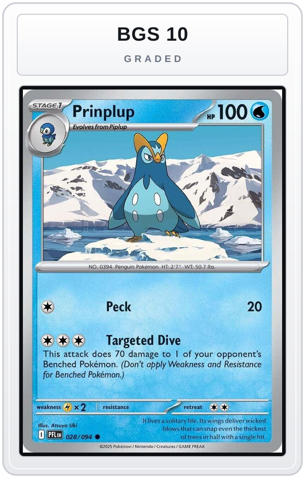 Graded - Prinplup — BGS 10 graded overlay