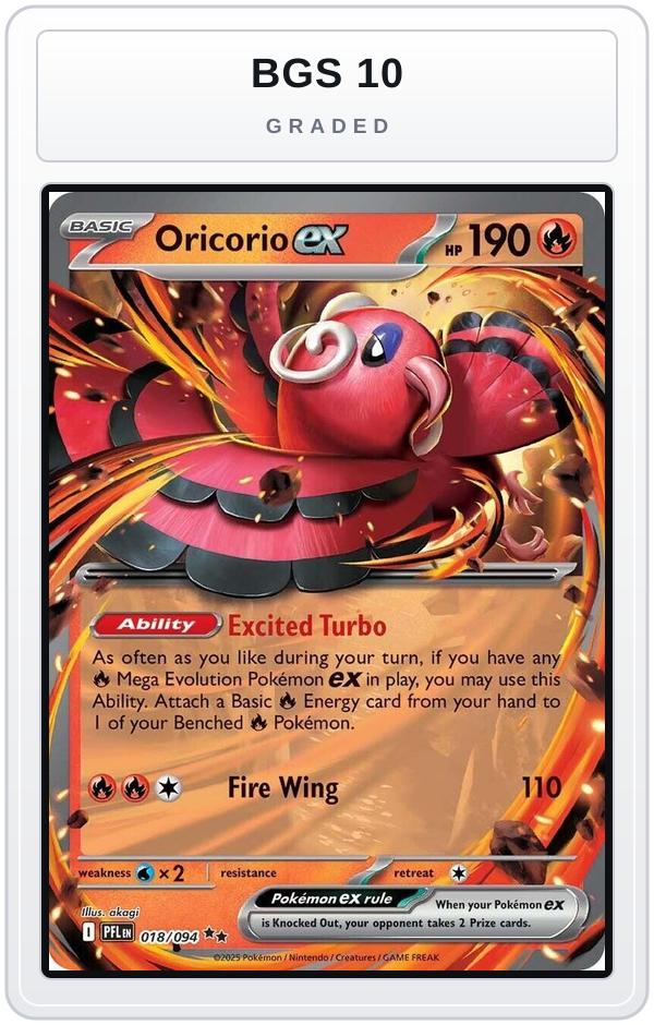 Graded - Oricorio ex - 018/094 — BGS 10 graded overlay