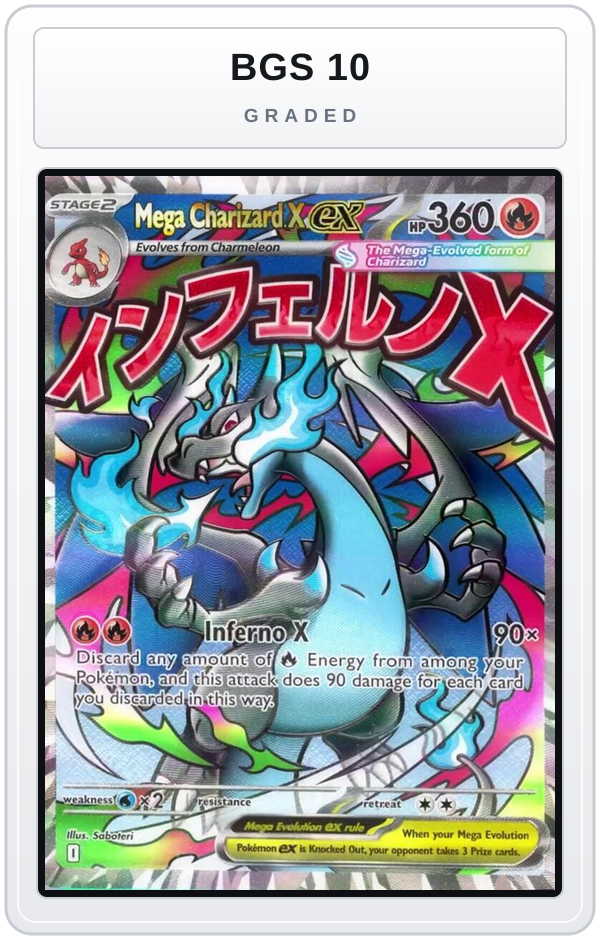 Graded - Mega Charizard X ex - 023 — BGS 10 graded overlay