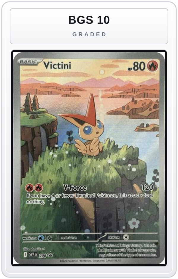 Graded - Victini - 208 — BGS 10 graded overlay