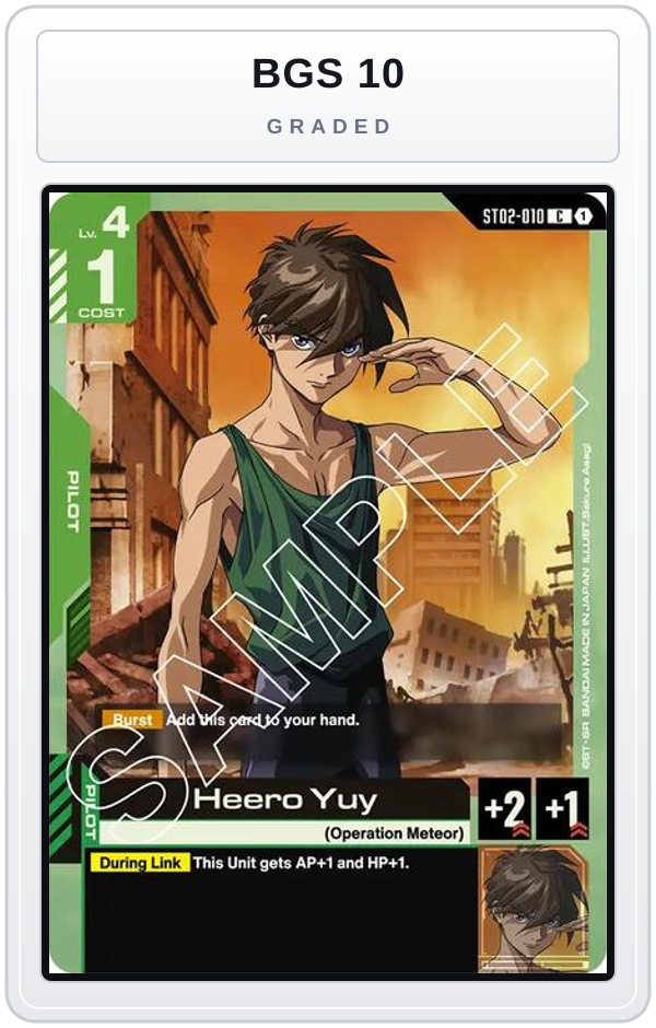 Graded - Heero Yuy — BGS 10 graded overlay
