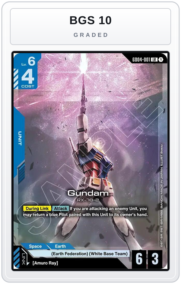 Graded - Gundam (GD04-001) — BGS 10 graded overlay