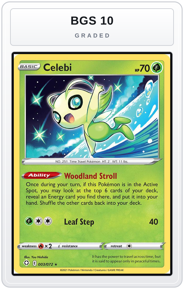Graded - Celebi — BGS 10 graded overlay
