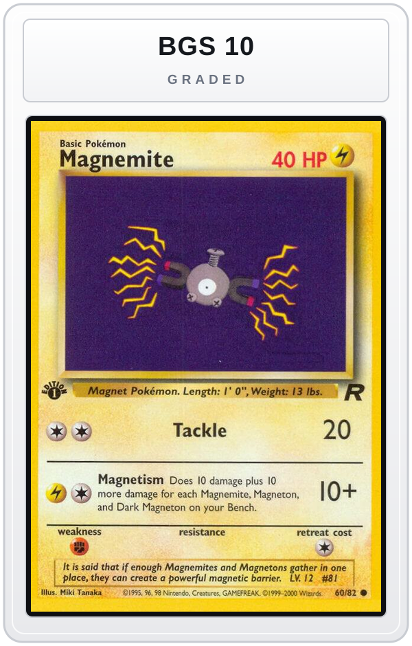 Graded - Magnemite — BGS 10 graded overlay