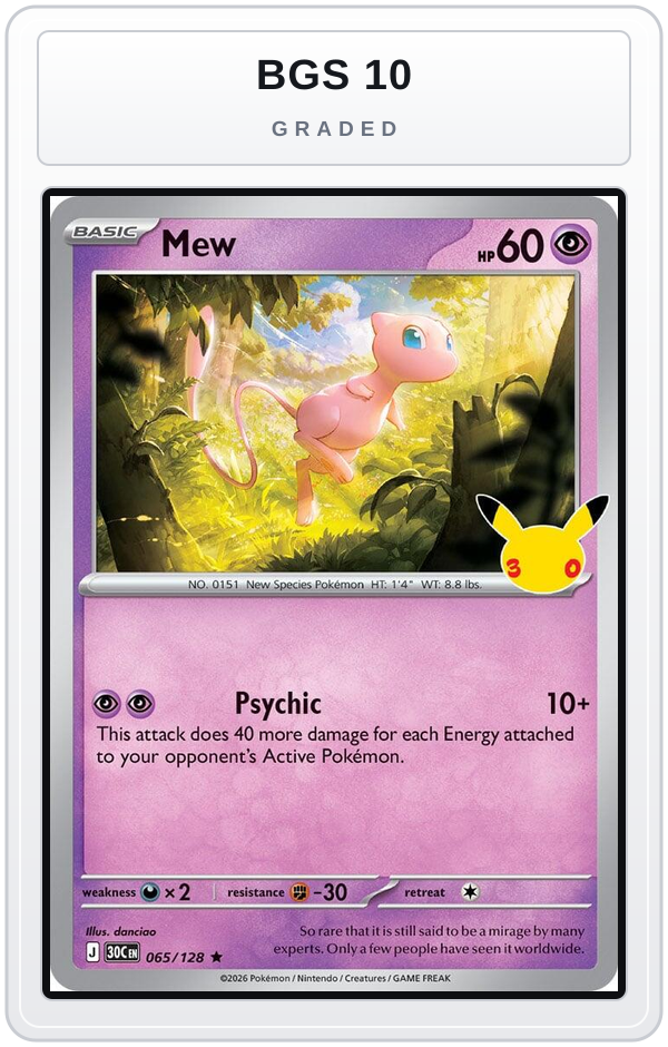 Graded - Mew — BGS 10 graded overlay