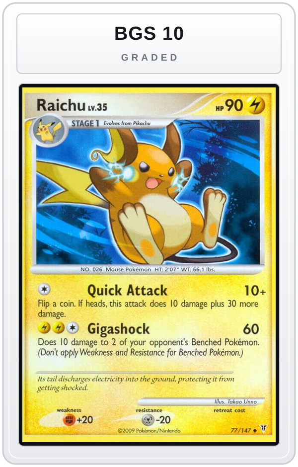 Graded - Raichu — BGS 10 graded overlay