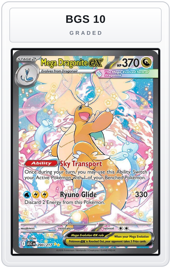 Graded - Mega Dragonite ex - 290/217 — BGS 10 graded overlay
