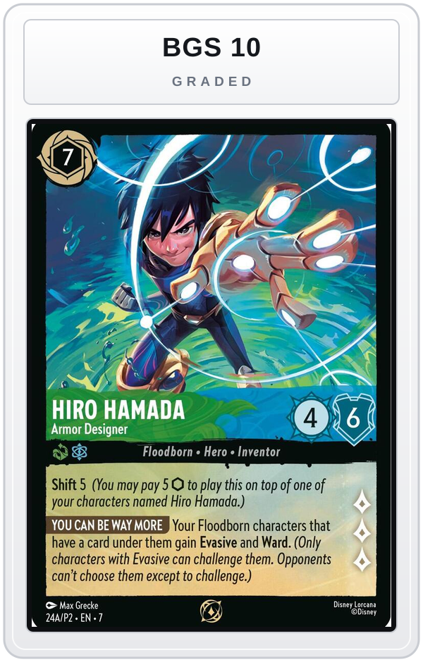 Graded - Hiro Hamada - Armor Designer (Store Championship Participant) — BGS 10 graded overlay
