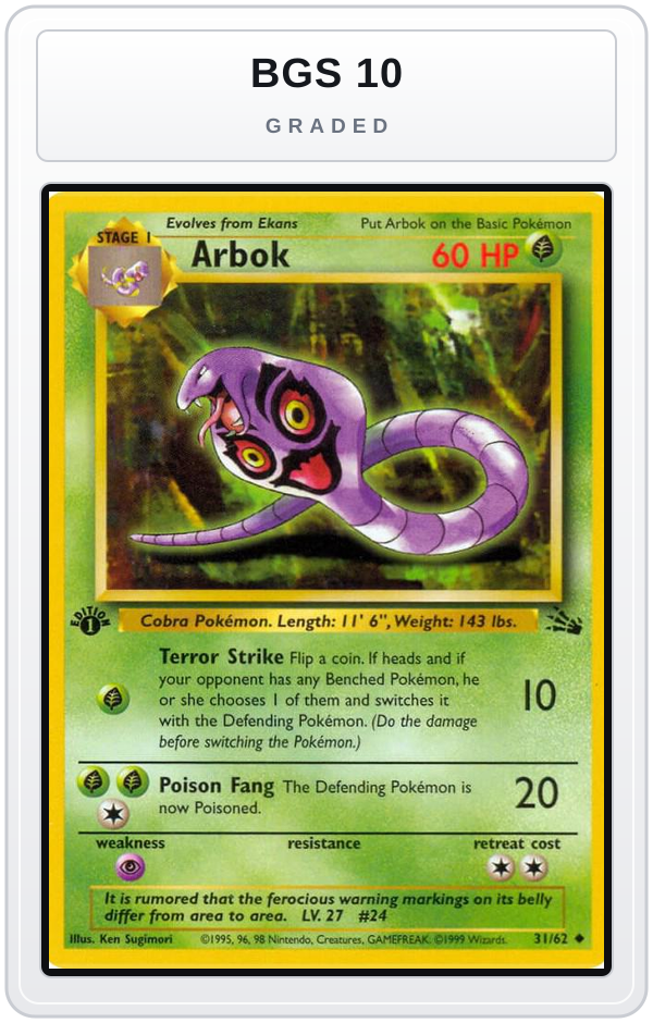 Graded - Arbok — BGS 10 graded overlay