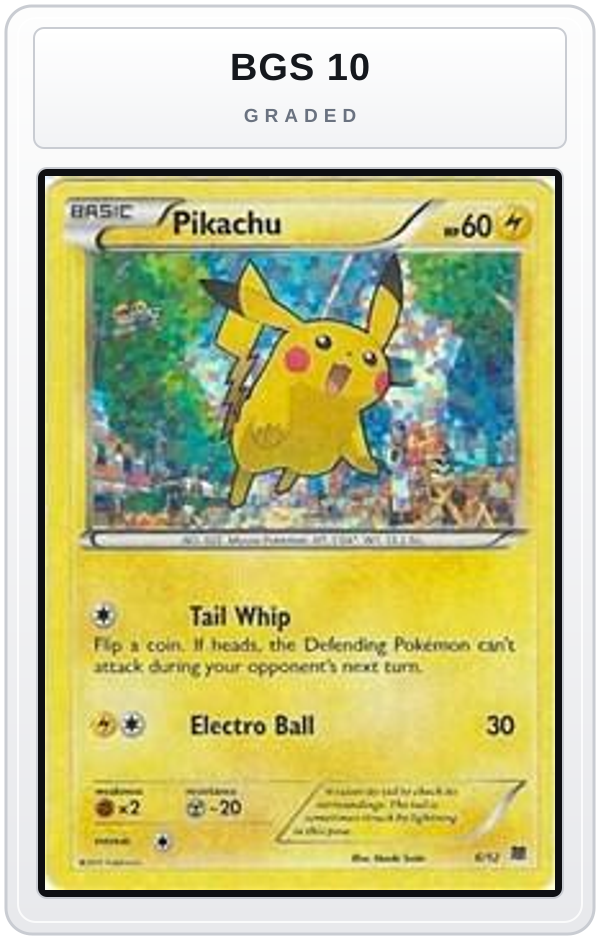 Graded - Pikachu - 6/12 — BGS 10 graded overlay