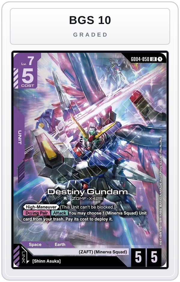 Graded - Destiny Gundam — BGS 10 graded overlay