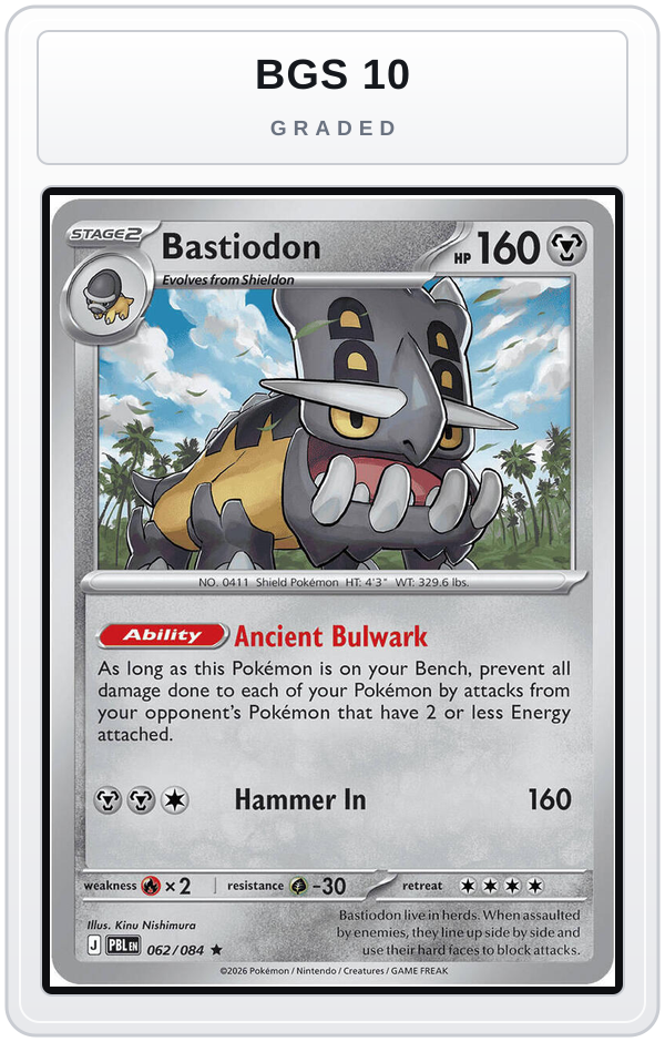 Graded - Bastiodon - 062/084 — BGS 10 graded overlay