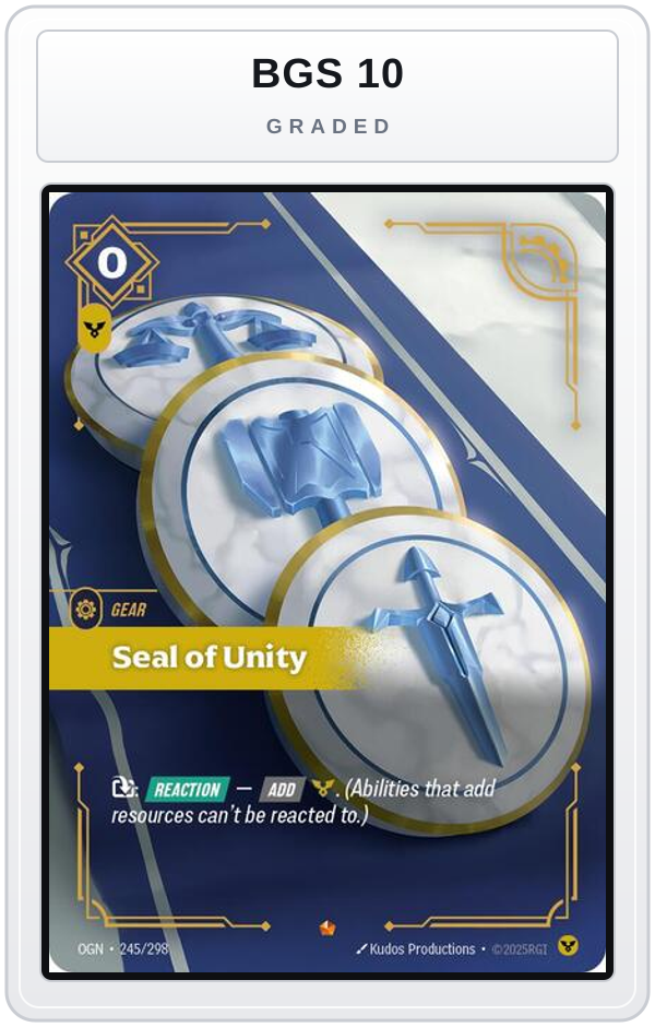 Graded - Seal of Unity — BGS 10 graded overlay