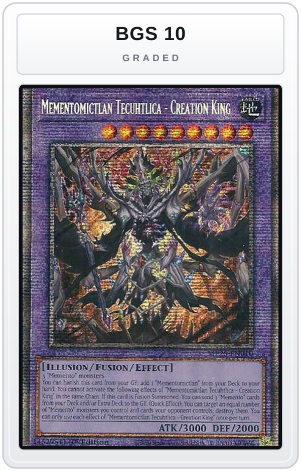 Graded - Mementomictlan Tecuhtlica - Creation King — BGS 10 graded overlay
