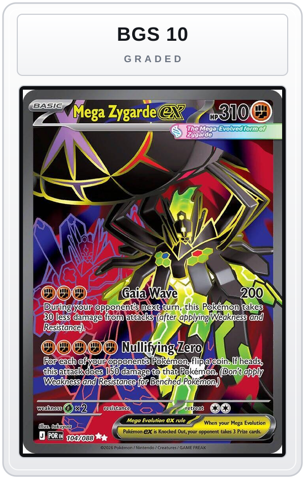 Graded - Mega Zygarde ex - 104/088 — BGS 10 graded overlay
