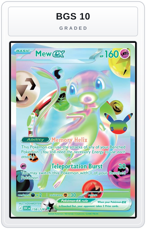 Graded - Mew ex — BGS 10 graded overlay