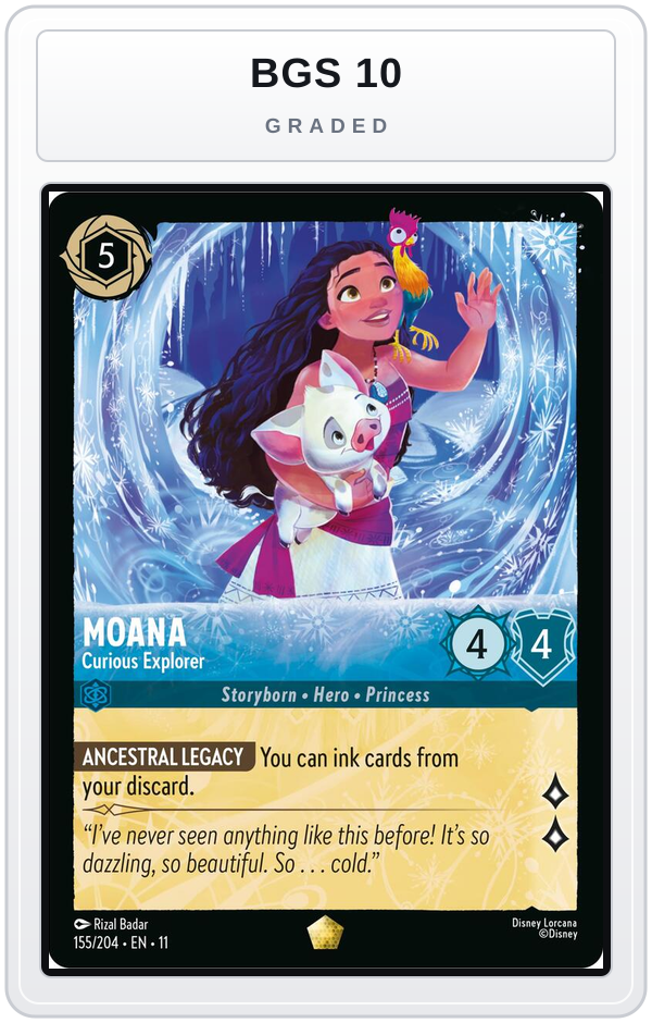 Graded - Moana - Curious Explorer — BGS 10 graded overlay