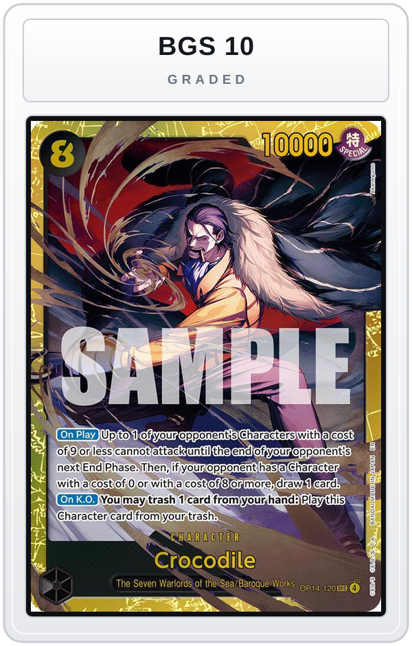 Graded - Crocodile - OP14-120 — BGS 10 graded overlay