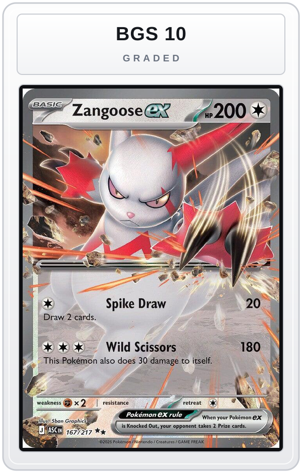 Graded - Zangoose ex — BGS 10 graded overlay