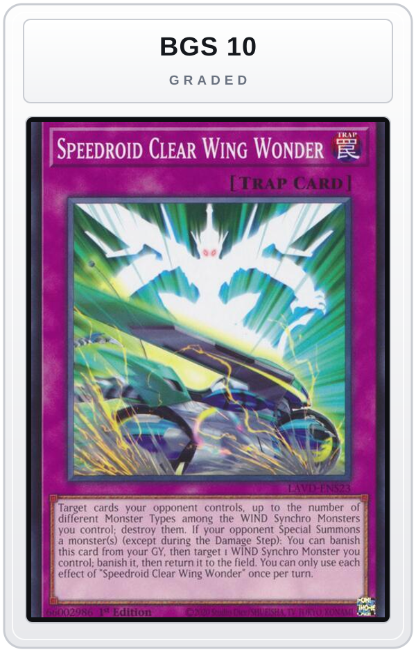 Graded - Speedroid Clear Wing Wonder — BGS 10 graded overlay
