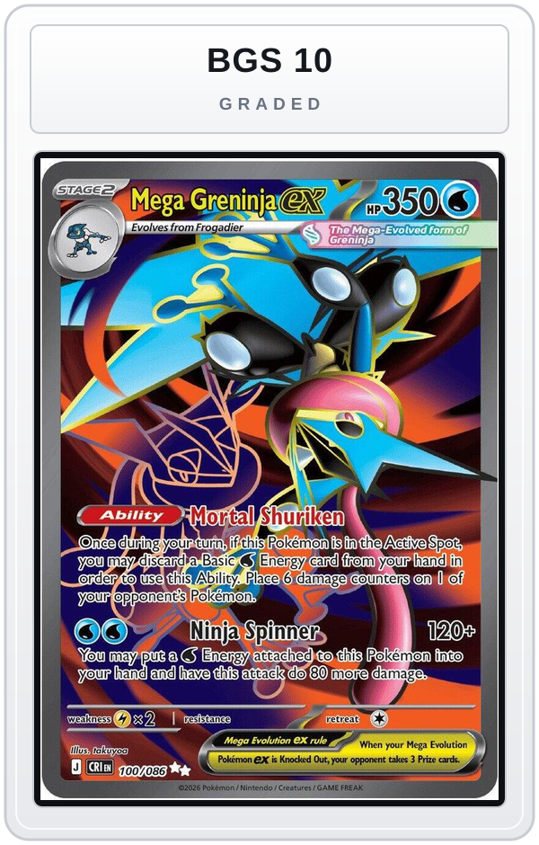 Graded - Mega Greninja ex - 100/086 — BGS 10 graded overlay