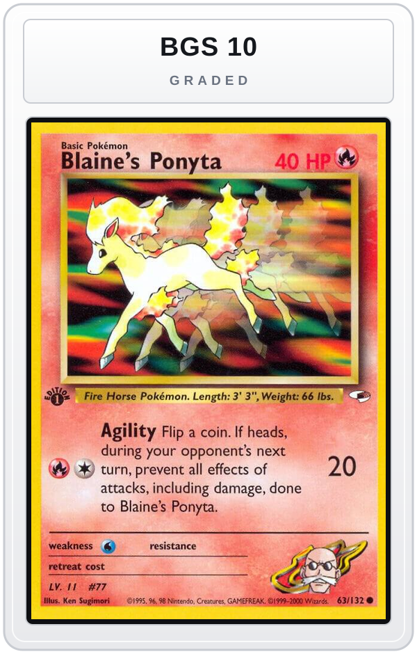 Graded - Blaine's Ponyta — BGS 10 graded overlay