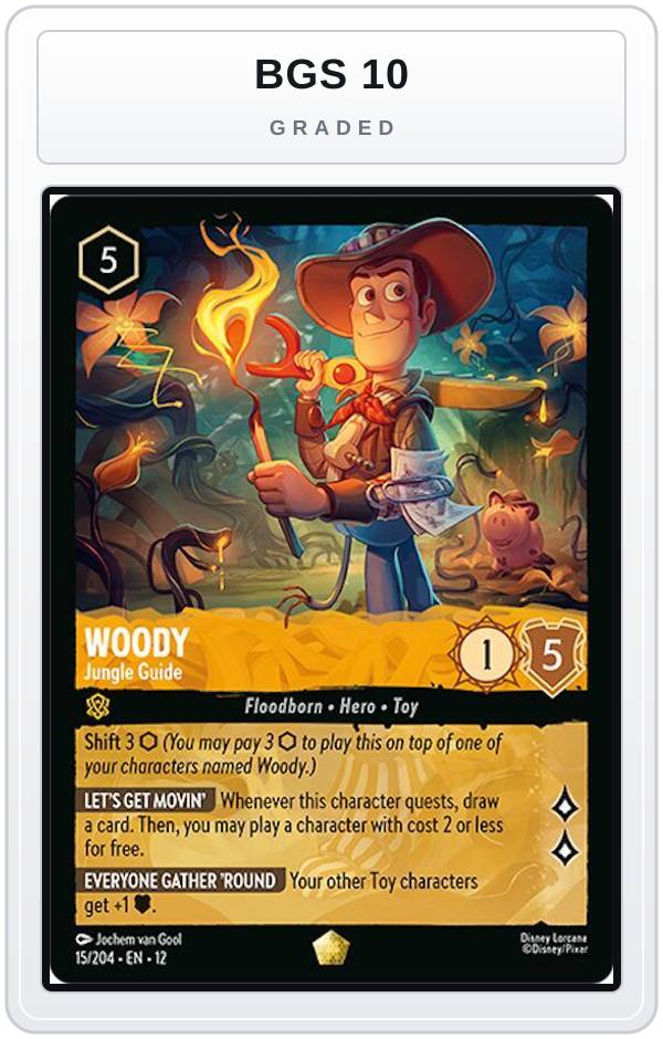 Graded - Woody - Jungle Guide — BGS 10 graded overlay